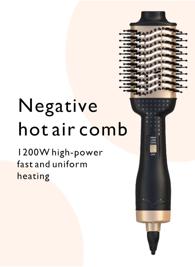 Generic - 3-in-1 Hair Dryer Brush, Hot Air Brush Ionic Heated Round Brush Makes Hair Smoother,Thermal Brush Get Natural Curls, Easy to Use, 30S Fast Heating - Image 1