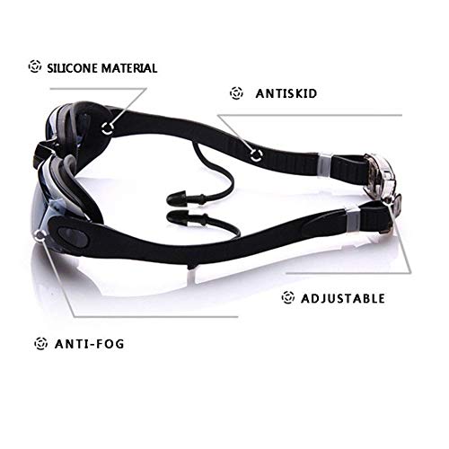 Aokelily Swim Goggles and Cap Set 4 in 1, UV 400 Protection Lenses Clear Anti-Fog Swimming Goggles Waterproof No Leaking with Nose Clip + Ear Plugs for Adult Men Women Kids (Black) - Image 4