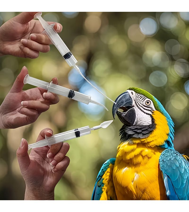 8 Piece Set Feeding Syringes for Young Birds Small Pet Parrots Manual Reusable - Image 2