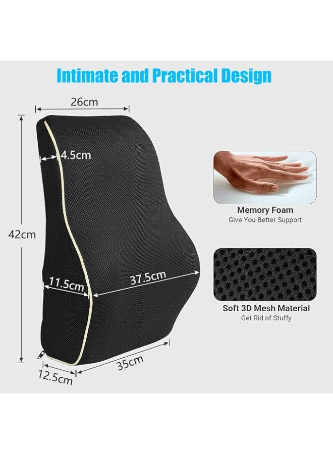 Memory Foam Lumbar Support Pillow – Ergonomic Back Cushion with Breathable Mesh Cover – Back Support for Office Chair, Computer Chair & Car Seat - Image 5