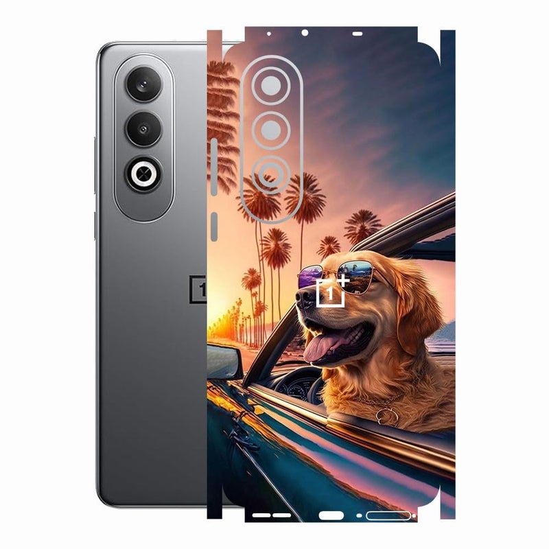 AtOdds Mobile Skin Sticker Wrap | Compatible for OnePlus Nord CE 4 (5g) | Scratchproof Matte Finish | Full Coverage for All Sides & Camera Protection (Happy Doggo) - Image 1