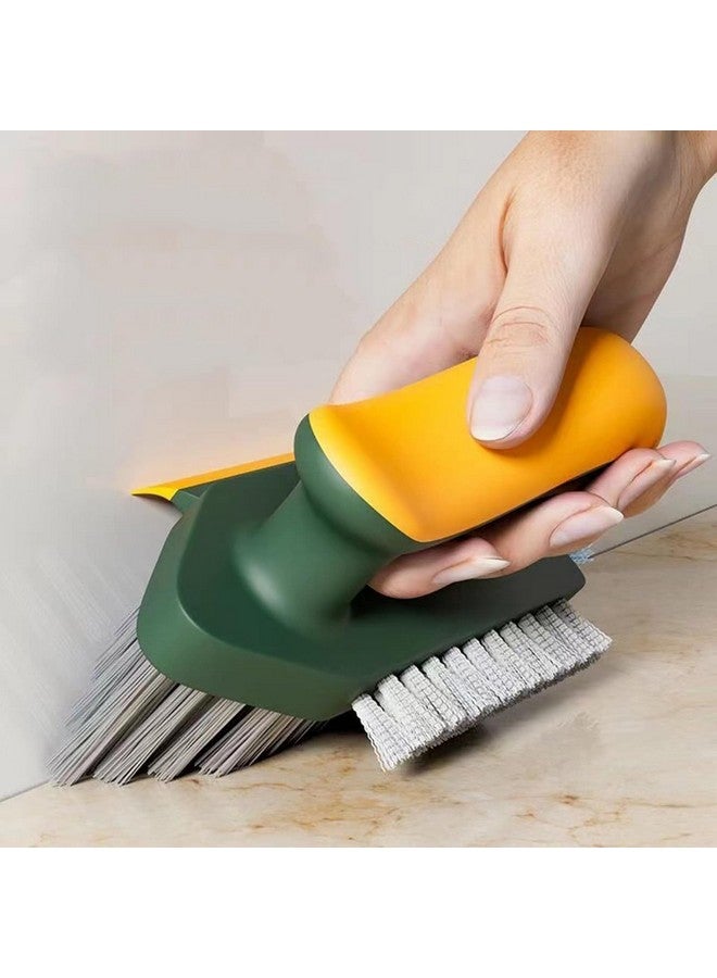 SHUTTLE ART 4 in 1 Tile Grout Cleaner Brush with Squeegee, V-Shape Gap Scrub Brush Crevice Cleaning Brush Tools,Multifunctional Scrubbing Floor Brush for Cleaning Corner - Image 1
