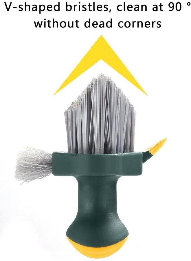 SHUTTLE ART 4 in 1 Tile Grout Cleaner Brush with Squeegee, V-Shape Gap Scrub Brush Crevice Cleaning Brush Tools,Multifunctional Scrubbing Floor Brush for Cleaning Corner - Image 2