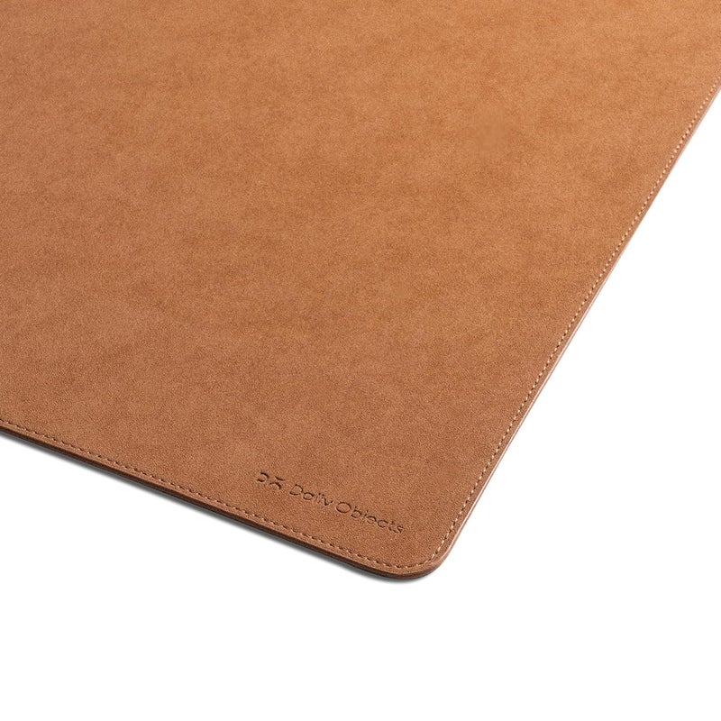 Daily Objects Reversible Desk Matte Sand Premium Vegan Leather Desk Mat|Anti-Skid|Anti-Slip|85 * 45cm|Spread Turf Desk/Laptop Mat for Work from Home/Gaming- Extended Mouse pad and Keyboard Desk-Tan - Image 3