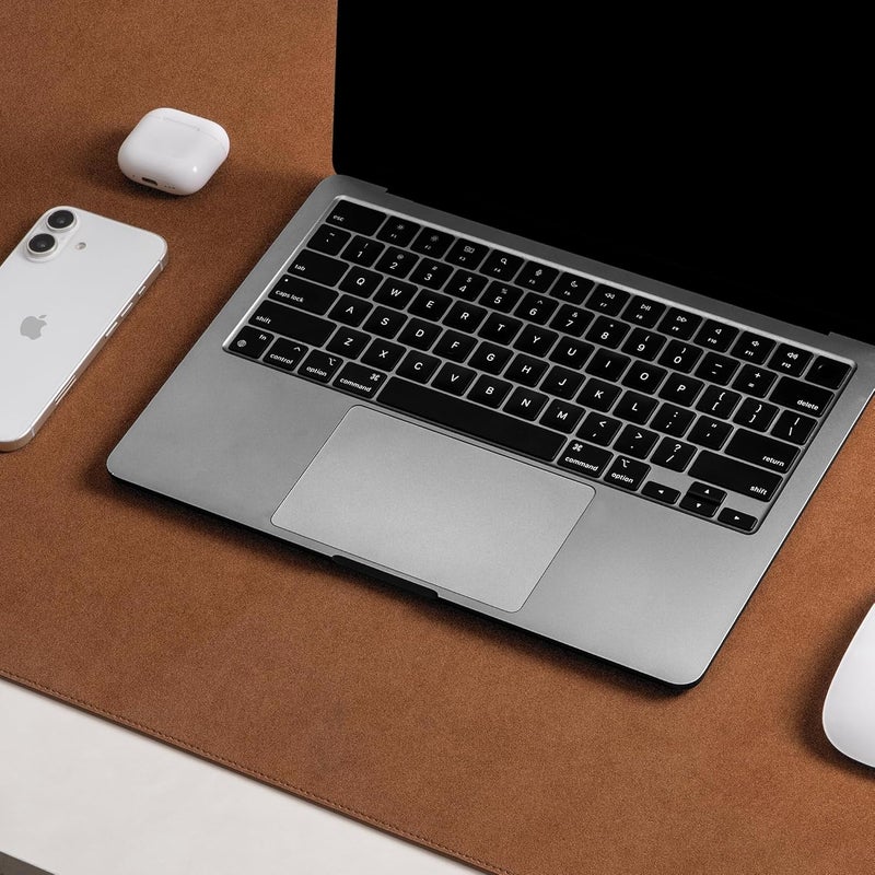 Daily Objects Reversible Desk Matte Sand Premium Vegan Leather Desk Mat|Anti-Skid|Anti-Slip|85 * 45cm|Spread Turf Desk/Laptop Mat for Work from Home/Gaming- Extended Mouse pad and Keyboard Desk-Tan - Image 2