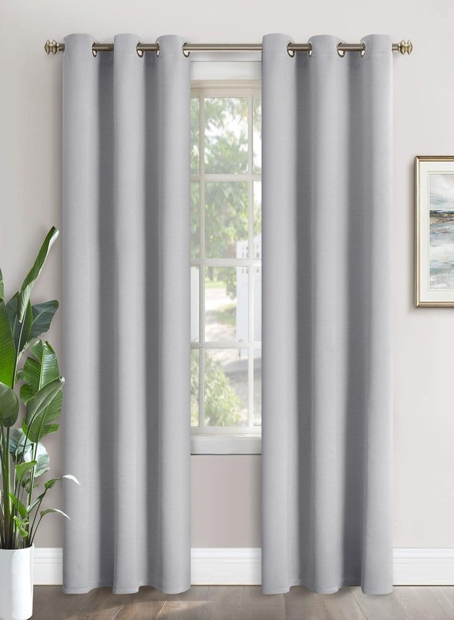 YoungsTex Light Grey Room Darkening Curtains 84 Inches Long - Thermal Insulated with Grommt Bedroom Blackout Curtains for Living Room, 2 Panels, 42 x 84 Inch, Light Grey - Image 1