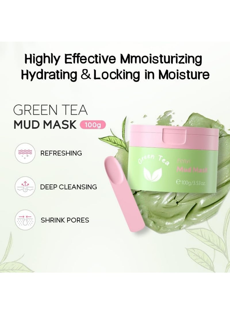 فيني قناع الشاي الأخضر للبشرة الزيتية والمزيجة - تقليل المسام، العناية بالبقع، توازن الزيت والترطيب مع الماتشا - قناع الوجه لتوضيح البشرة النظيفة، 100 غرام / 3.5 أوقية - Image 3