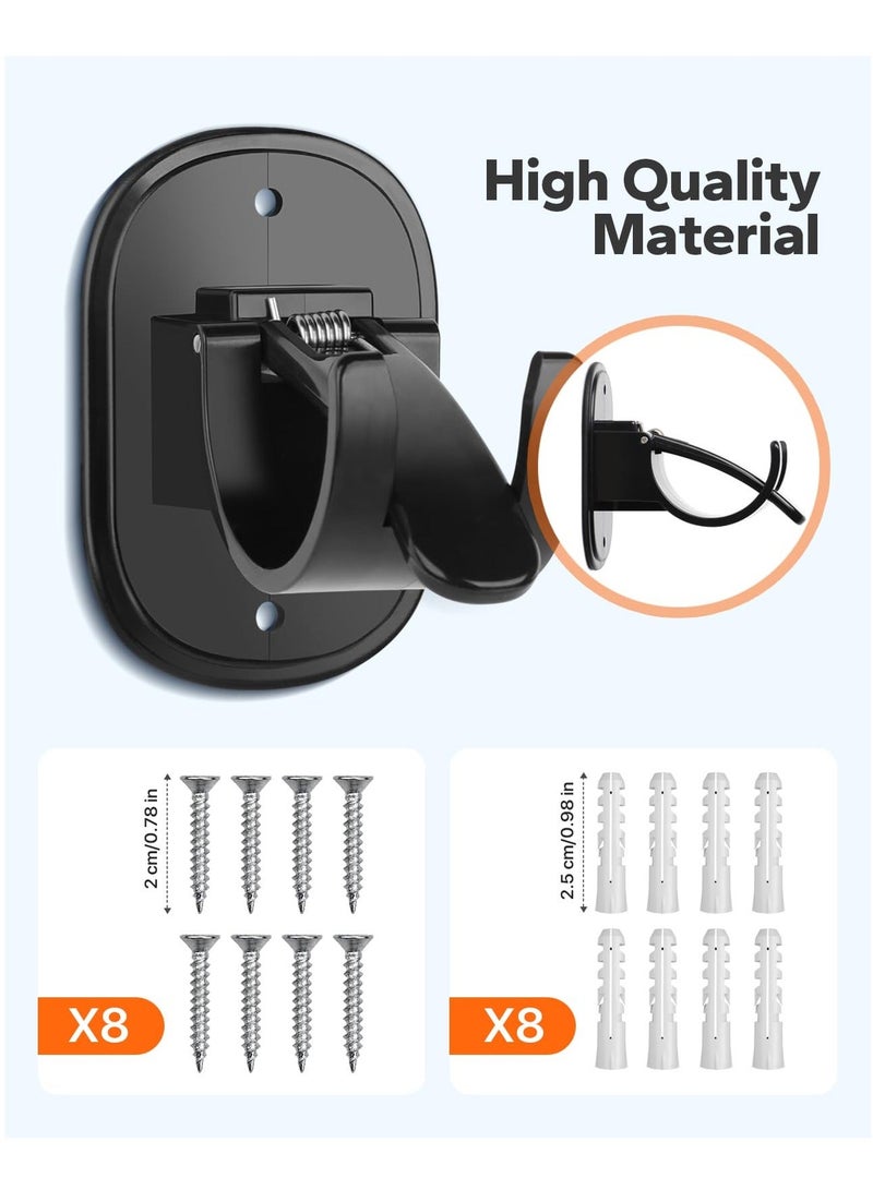 Self Adhesive Curtain Rod Bracket, 4 Count Universal Plastic Curtain Rod Holders, Can be Drilled or Self-Adhesive, Curtain Rod Hooks for Bathroom, Bedroom, Livingroom, Kitchen, Black - Image 4