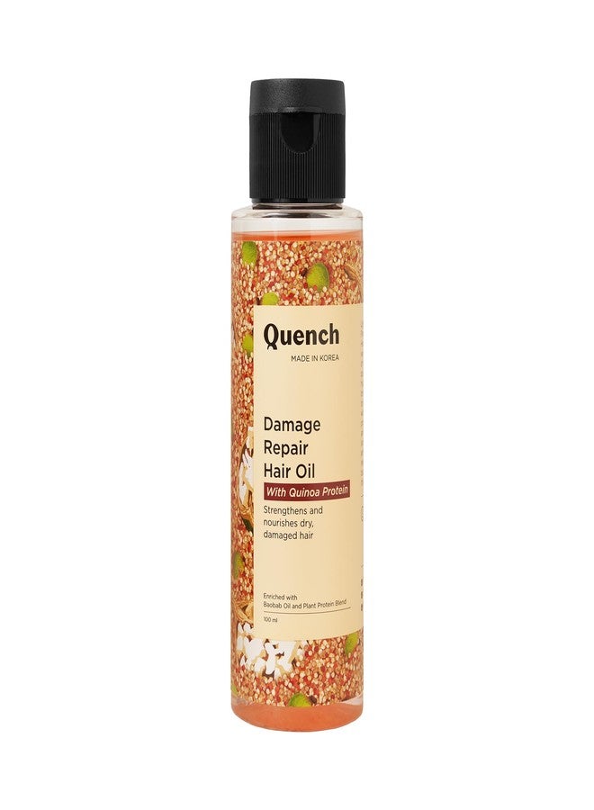 Quench Damage Repair Hair Oil with Quinoa Protein & Ceramides for Dull, Dry & Damaged Hair | Deeply Nourishes | Strengthens Brittle Hair | Made in Korea (100Ml) - Image 1