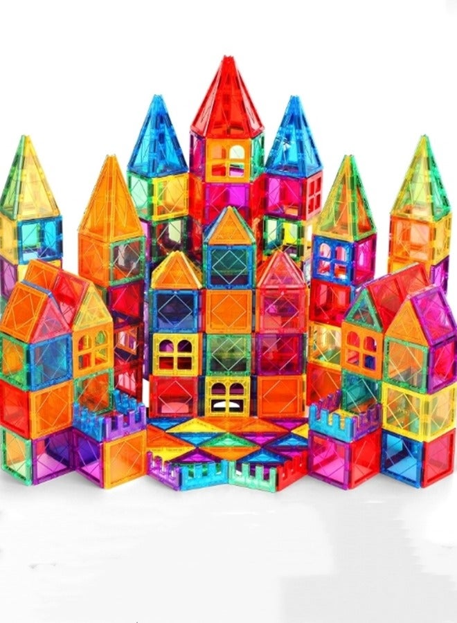 Magnetic Tiles Toddler Toys: 100PCS Magnet Tiles Building Blocks, Montessori Toys STEM Learning Toys, 3D Toddler Educational Magnetic Stacking Blocks, Birthday Gifts for Kids Boys and Girls Ages 3 a - Image 1