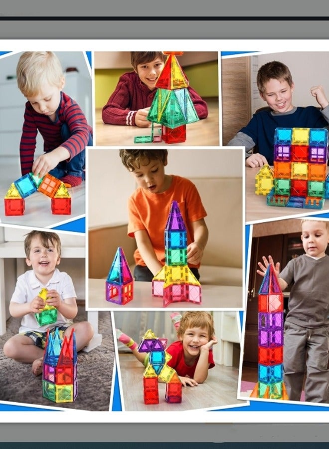 Magnetic Tiles Toddler Toys: 100PCS Magnet Tiles Building Blocks, Montessori Toys STEM Learning Toys, 3D Toddler Educational Magnetic Stacking Blocks, Birthday Gifts for Kids Boys and Girls Ages 3 a - Image 4
