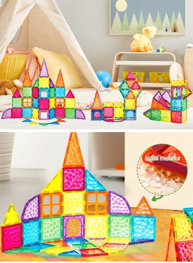 Magnetic Tiles Toddler Toys: 100PCS Magnet Tiles Building Blocks, Montessori Toys STEM Learning Toys, 3D Toddler Educational Magnetic Stacking Blocks, Birthday Gifts for Kids Boys and Girls Ages 3 a - Image 2