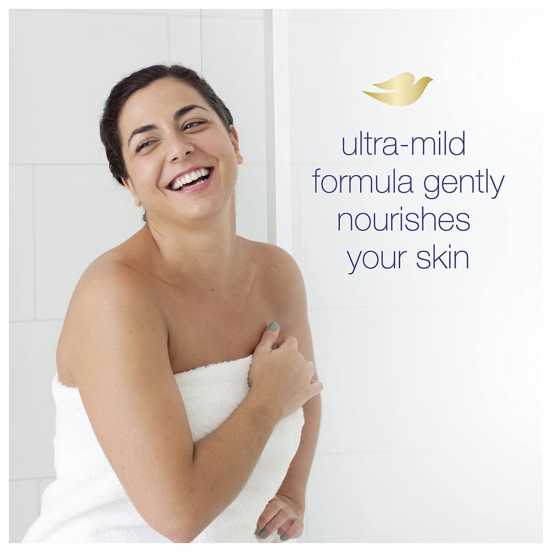 Dove صابون دوف الجمالي أكثر ترطيبًا من صابون البار لبشرة أنعم، خالي من العطور، صابون جمالي مضاد للحساسية للبشرة الحساسة مع منظف لطيف 3.75 أونصة 14 بار - Image 3