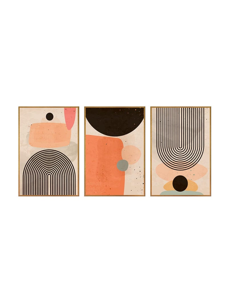 999STORE Abstract Line Art Wall Painting | Wall Living Room Bedroom Decor | Set of 3 with Frame - Image 2