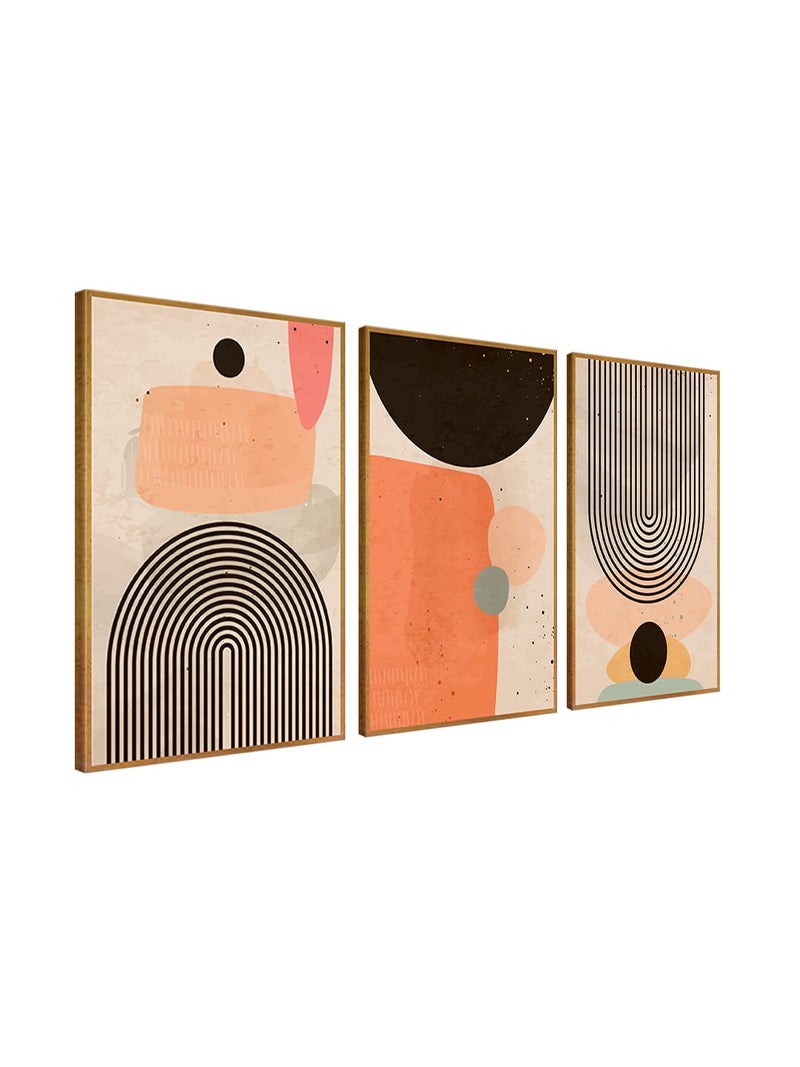 999STORE Abstract Line Art Wall Painting | Wall Living Room Bedroom Decor | Set of 3 with Frame - Image 3