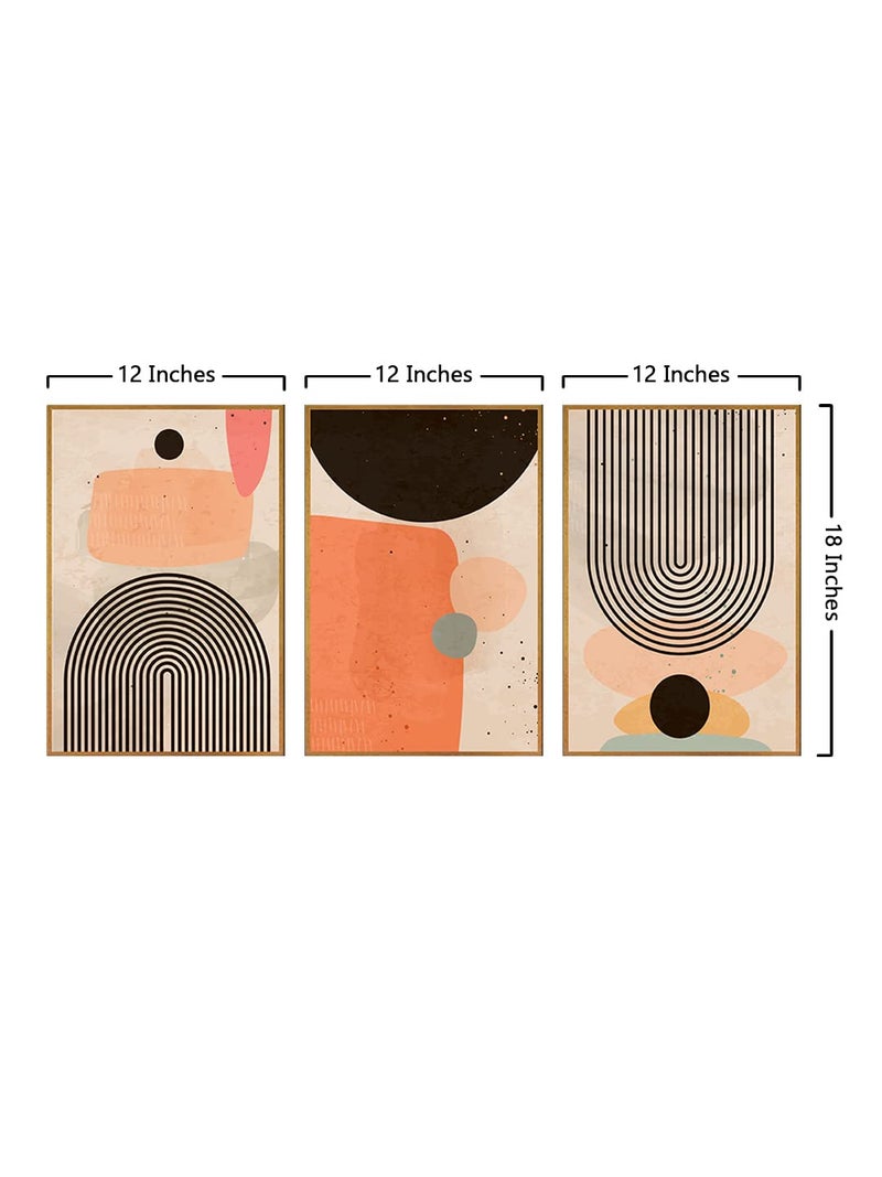 999STORE Abstract Line Art Wall Painting | Wall Living Room Bedroom Decor | Set of 3 with Frame - Image 5