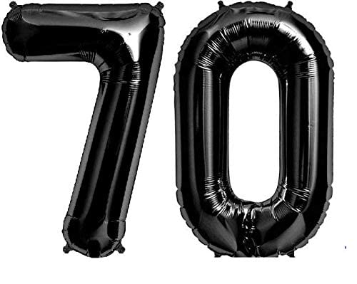 flavouredlove 16 inch Seventy Foil Number Air or Helium Balloon Party Decoration Black Pack of 1 | 70 Year No. Balloons Birthday/Anniversary (Black Number 70) - Image 5