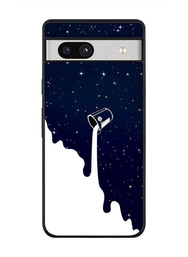 Stylizedd Rugged Black edge case for Google Pixel 7a 5G Slim fit Soft Case Flexible Rubber Edges Anti Drop TPU Gel Thin Cover -  Milky Way - Image 1