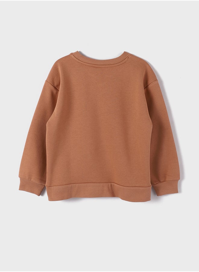 LC WAIKIKI - Crew Neck Printed Long Sleeve Girl Sweatshirt - Image 1
