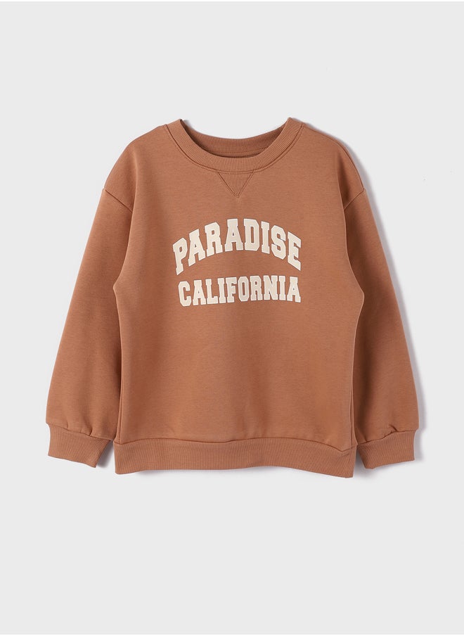 LC WAIKIKI - Crew Neck Printed Long Sleeve Girl Sweatshirt - Image 1