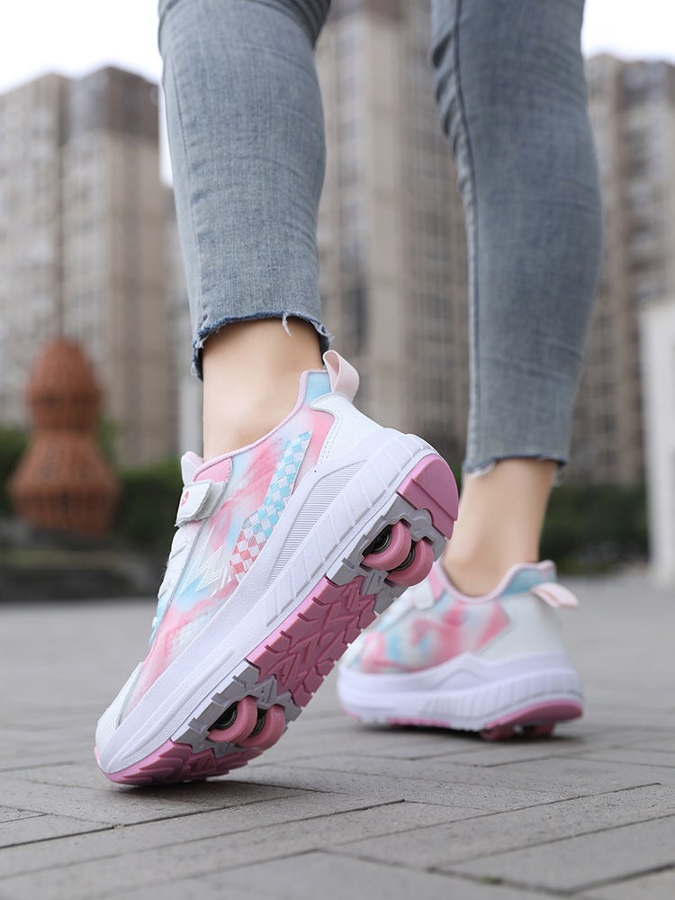 Heelys Shoes For Girls, Roller Skates, Double-Wheeled Student Children'S Skating Sneakers With Detachable Wheels - Image 3