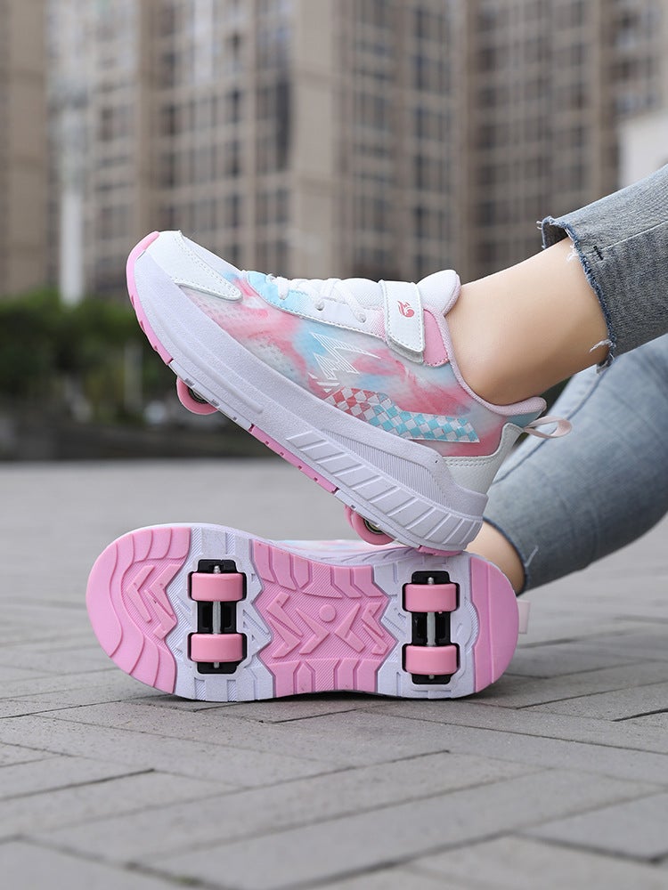 Heelys Shoes For Girls, Roller Skates, Double-Wheeled Student Children'S Skating Sneakers With Detachable Wheels - Image 2