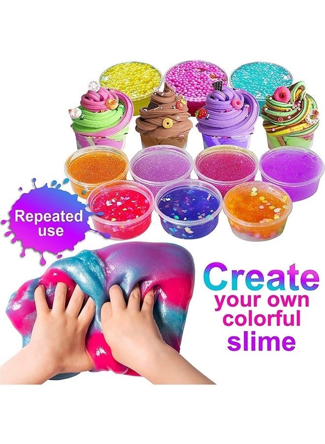 GOOTOY Slime Making Kit for Girls Boys - Diy Slime Toys Gifts for Kids Fluffy Cloud Foam Squish Glitter Slime Making Kits with with Unicorn Charms ! Slime Kits for Girls and Boys 6 year+ - Image 3