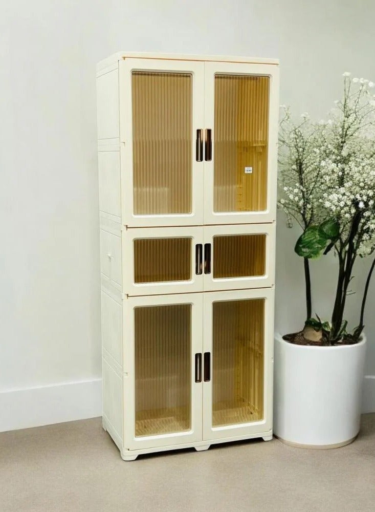 Estilo Multi-purpose plastic storage cabinet with semi-transparent front - Image 2