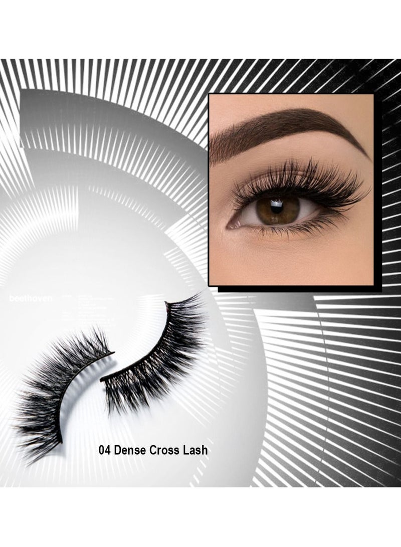 pudaier 4D Mascara and False Eyelashes with Lash Glue Set Waterproof Long-lasting Smudge-Proof Lengthening Thick Natural Professional Volume Curled Lashes Fiber Mascara for Women White/Gold/Black #04 - Image 2