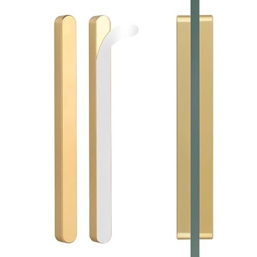 BaiNong 2pack 7 inch Stick on Shower Door Handles Adhesive Glass Shower Door Handle Matte Gold Sliding Glass Door Handle for Shower Double Sided Sliding Door Pull - Image 1