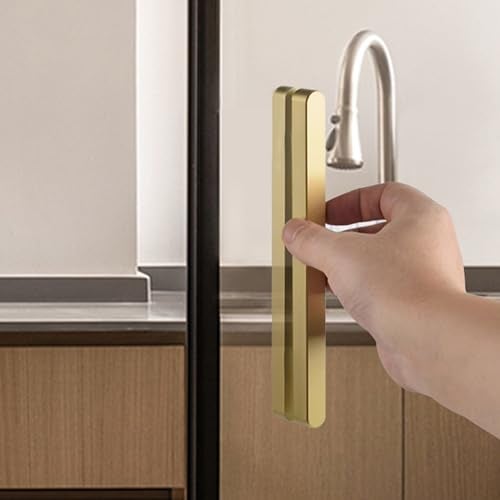 BaiNong 2pack 7 inch Stick on Shower Door Handles Adhesive Glass Shower Door Handle Matte Gold Sliding Glass Door Handle for Shower Double Sided Sliding Door Pull - Image 3