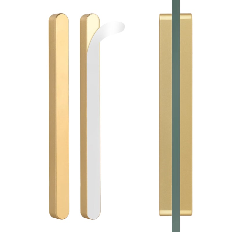 BaiNong 2pack 7 inch Stick on Shower Door Handles Adhesive Glass Shower Door Handle Matte Gold Sliding Glass Door Handle for Shower Double Sided Sliding Door Pull - Image 2