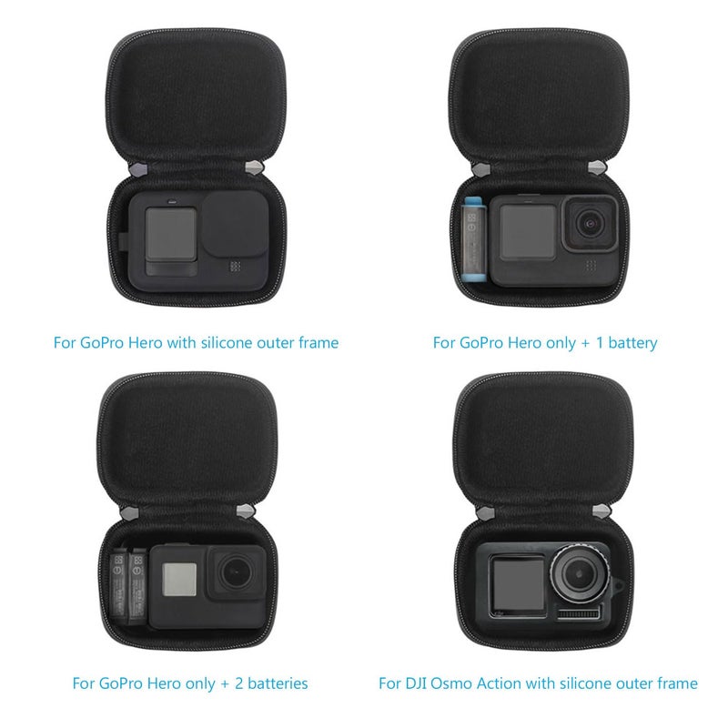 JSVER Mini Carrying Case for GoPro Hero 13/12/11/10/9/8/7/6/5/4/3, DJI Osmo Action, AKASO EK7000 / EK7000 Pro / V50 Pro/Brave 4, Campark ACT74 / ACT76, Dragon Touch Vision 3, YI Lite / 4K+ - Image 4