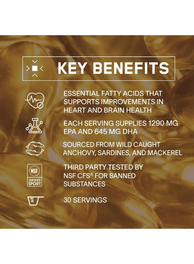 BARE PERFORMANCE NUTRITION, BPN Strong Omega Fish Oil Soft Gel, 1290mg Fish Oil per Capsule, Wild Caught Fish, Sustainably Sourced, IFOS Certified, 30 Servings - Image 3