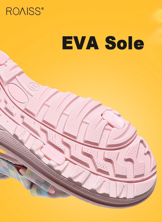 رويس صنادل صيفية للفتيات، صنادل رياضية مريحة بنعل غير قابل للانزلاق، أحذية شاطئية خفيفة الوزن ومسامية للأطفال، مناسبة للأنشطة الخارجية - Image 5