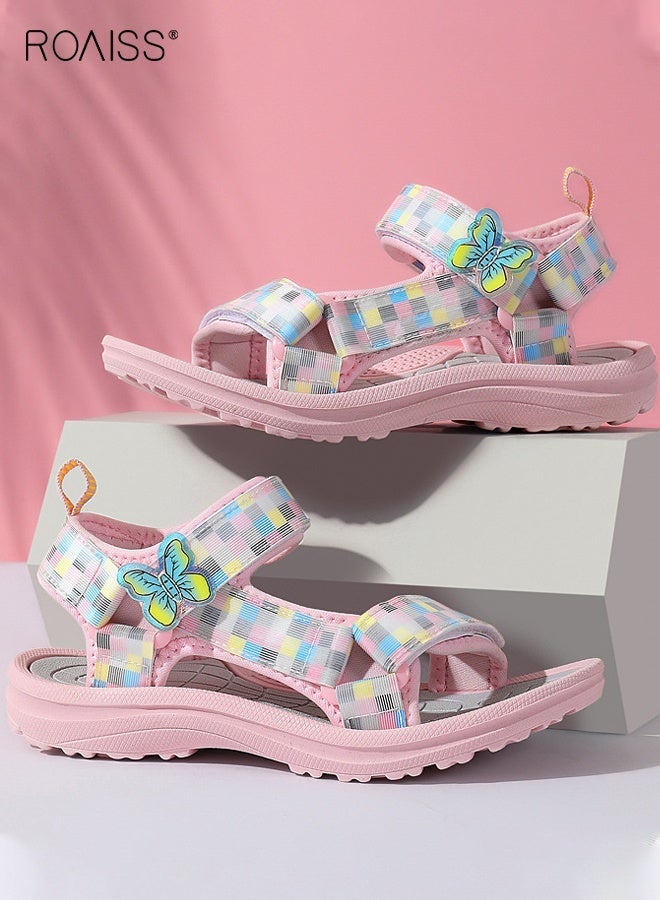 رويس صنادل صيفية للفتيات، صنادل رياضية مريحة بنعل غير قابل للانزلاق، أحذية شاطئية خفيفة الوزن ومسامية للأطفال، مناسبة للأنشطة الخارجية - Image 3