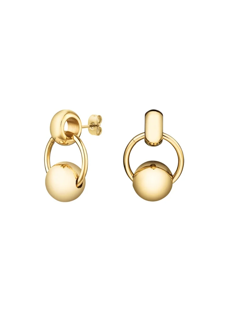 Rosefield  Chunky Roll Drop Hoop Earrings, Gold Plated for Women | Best Price UAE