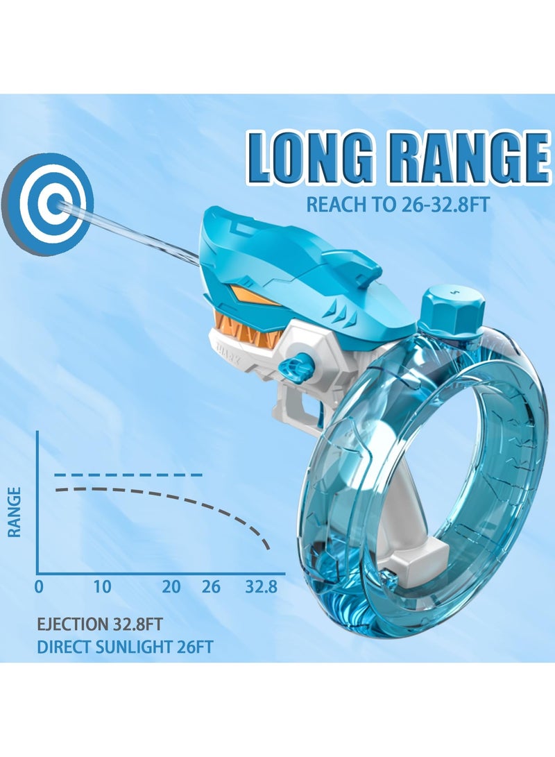 SYOSI Electric Water Gun for Kids Adults, Large Capacity Water Storage Ring, Powerful Automatic Squirt Guns, 32ft Range Water Guns, Summer Swimming Pool Party Beach Squirt Guns Activity (Blue Shark) - Image 5