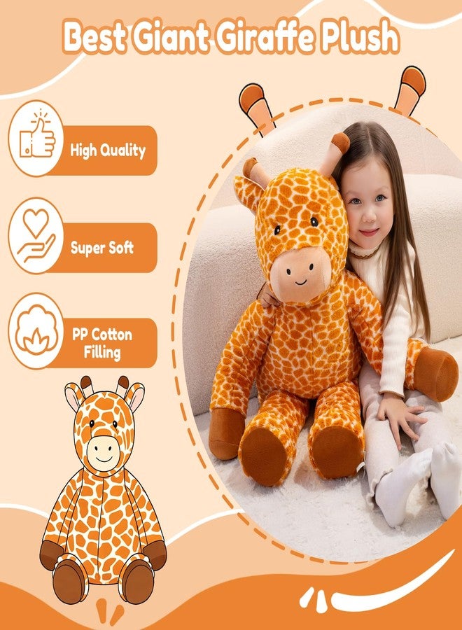 SQEQE Big Giraffe Stuffed Animal 39 in, Giant Stuffed Giraffe for Kids Adults, Cute Huge Plushies for Birthday Christmas Valentine's Gift - Image 4