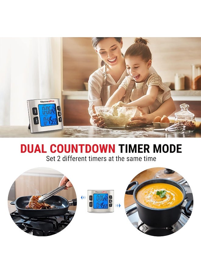 ThermoPro Tm02 Backlight Count Down Kitchen Timer Clock With Magnet, Adjustable Volume And Lcd Display - Image 5