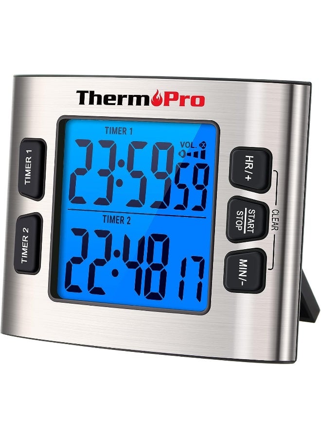 ThermoPro Tm02 Backlight Count Down Kitchen Timer Clock With Magnet, Adjustable Volume And Lcd Display - Image 1