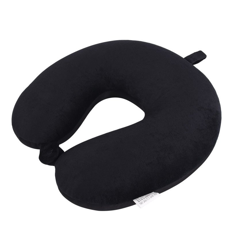U-shaped pillow foam particle travel pillow digital printing aircraft neck pillow neck pillow health pillow custom LOGO MYK-110-Black