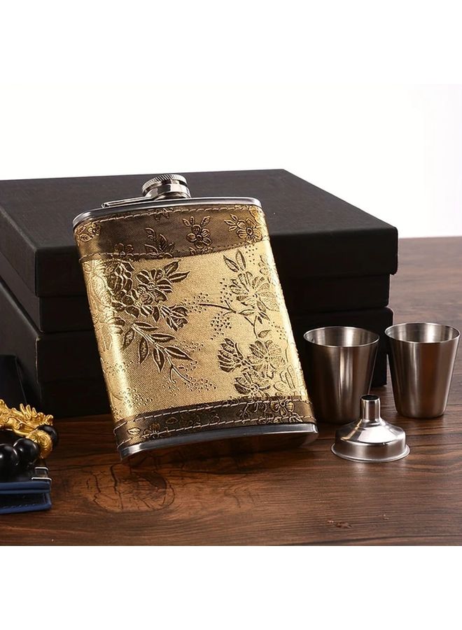 Stainless Steel Hip Flask Gift Box Set of 4 8Oz 224Ml for Outdoor Adventures - Image 3