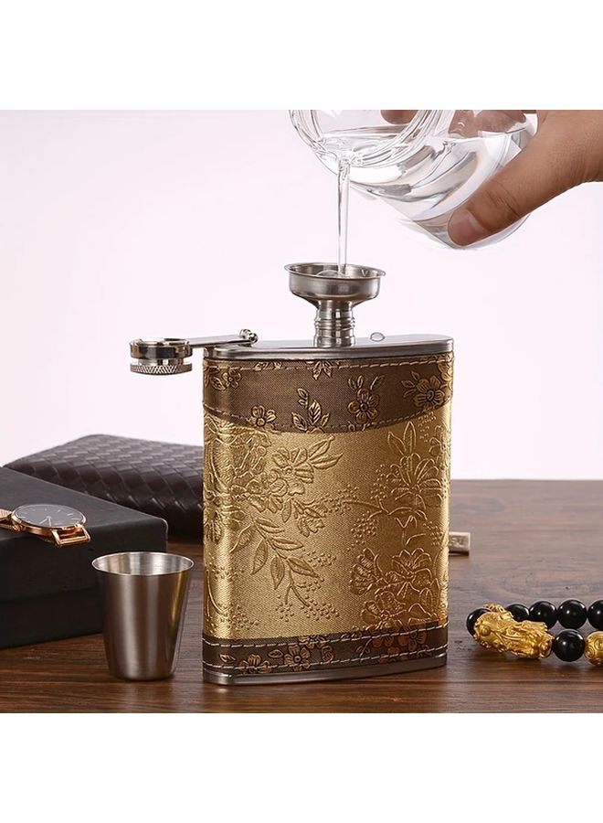 Stainless Steel Hip Flask Gift Box Set of 4 8Oz 224Ml for Outdoor Adventures - Image 5