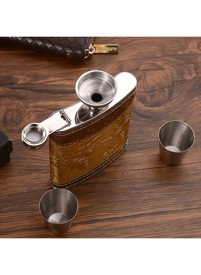 Stainless Steel Hip Flask Gift Box Set of 4 8Oz 224Ml for Outdoor Adventures - Image 4