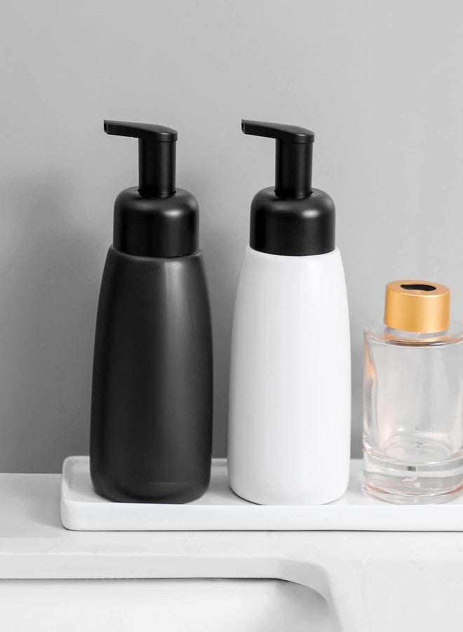 UUJOLY Foaming Hand Soap Dispenser Ceramic Jar Foam Dish Soap Dispenser for Bathroom and Kitchen Sink, Liquid Pump Bottle for Shampoo, Body Wash, Hand Soap, Black - Image 4