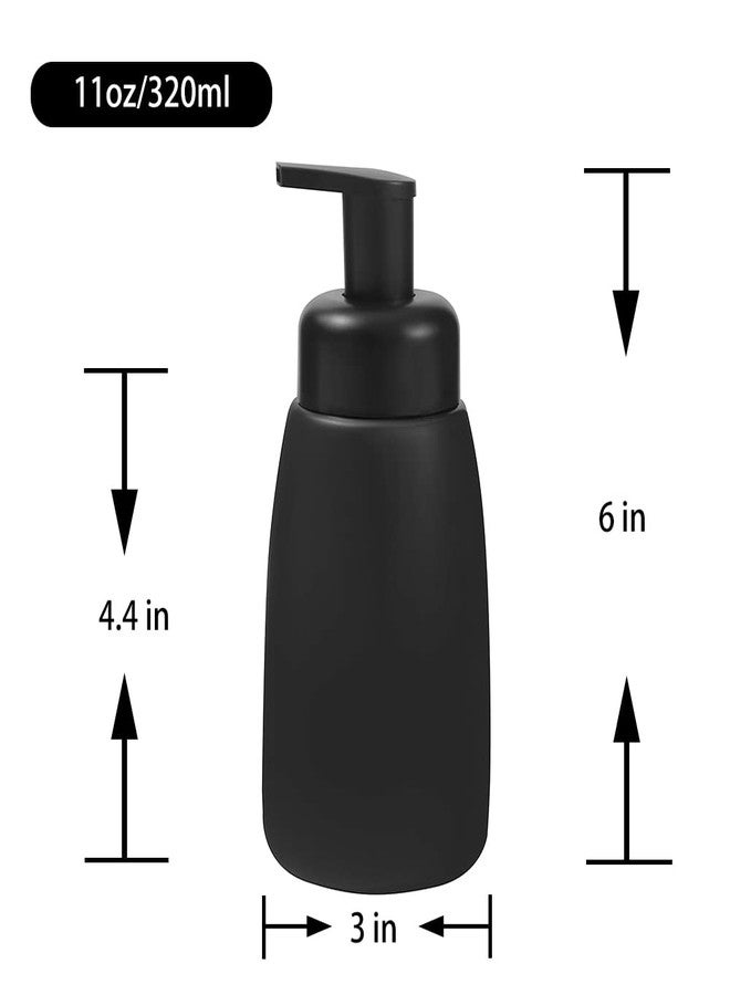UUJOLY Foaming Hand Soap Dispenser Ceramic Jar Foam Dish Soap Dispenser for Bathroom and Kitchen Sink, Liquid Pump Bottle for Shampoo, Body Wash, Hand Soap, Black - Image 5