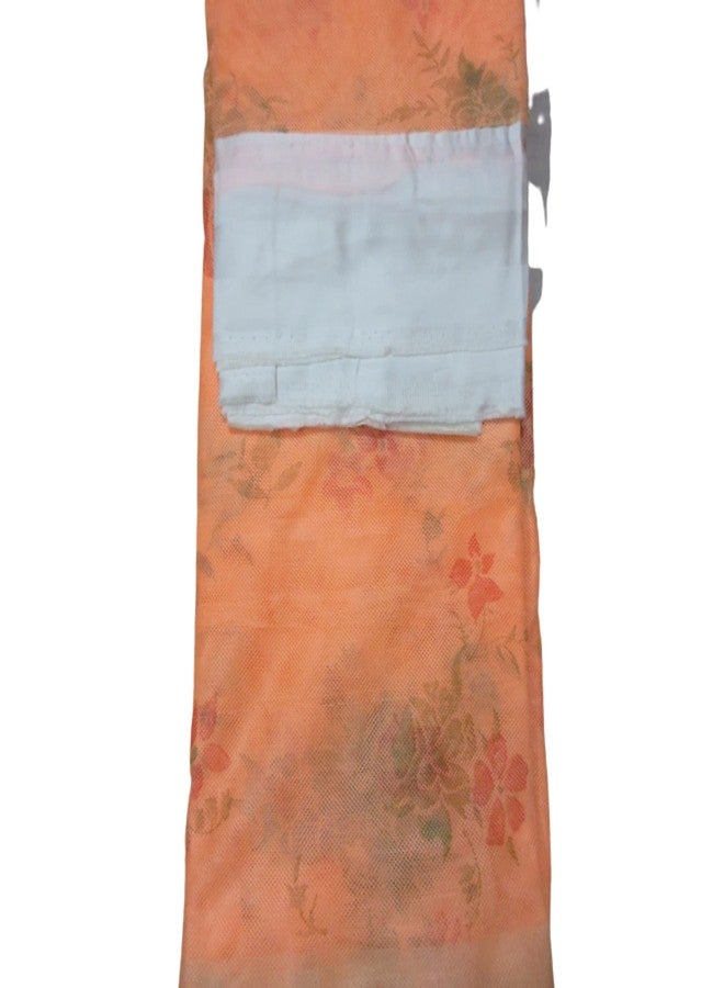DPK Mosquito Net Four Side Hanging Pure Cotton Printed for Double Bed and Single Bed machardani net for Mosquito Protection,Room D�cor, 6x7Ft. Orange - Image 3