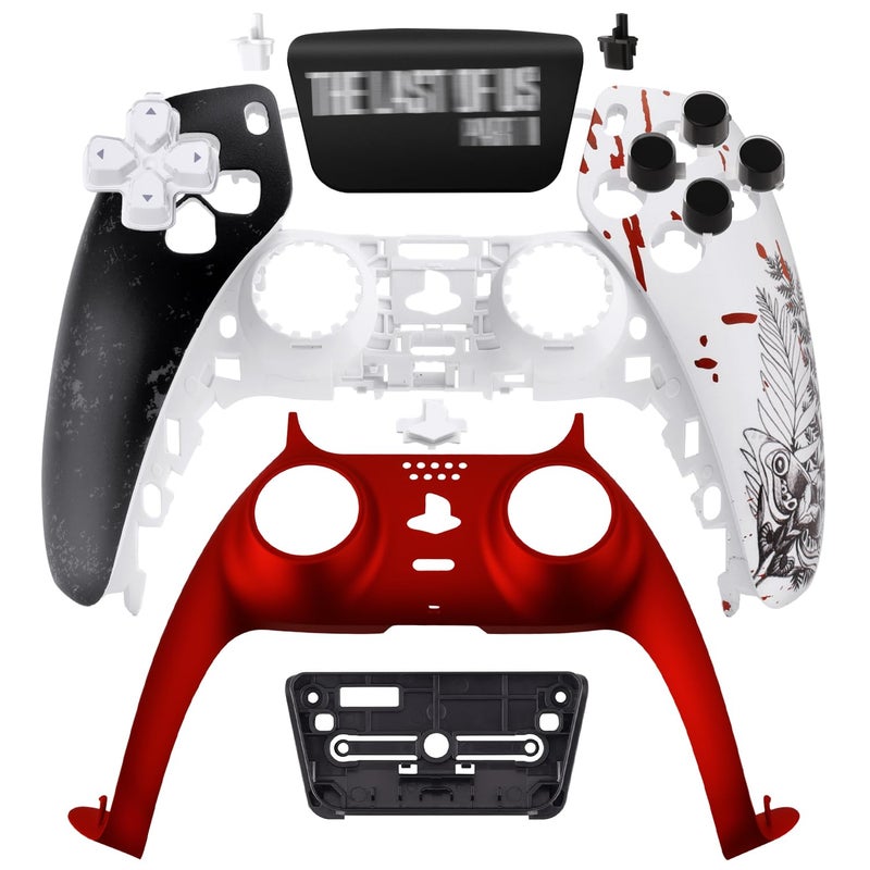 Coolerage Replacement Front Shell Kit for PS5 Controller Custom TLOU2 Survival Game Style Faceplate Accessories with Touchpad Buttons DPad and Decorative Trim Compatible with BDM 010020 030040 050 - Image 2