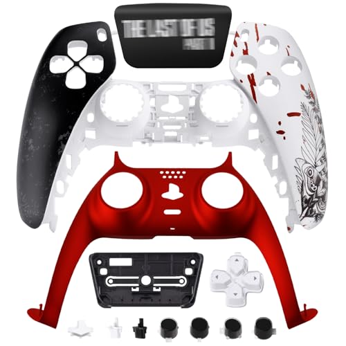 Coolerage Replacement Front Shell Kit for PS5 Controller Custom TLOU2 Survival Game Style Faceplate Accessories with Touchpad Buttons DPad and Decorative Trim Compatible with BDM 010020 030040 050 - Image 3
